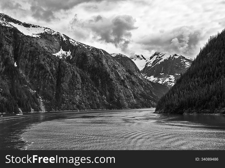 The natural passage of Tracy Arm Fjord in Alaska