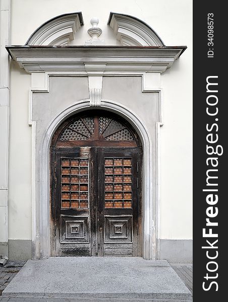 Radvila Palace, lateral entrance. Vilnius, Lithuania