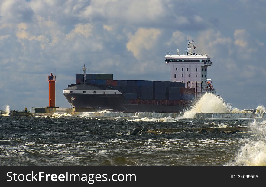 View on sea port of Klaipeda, Lithuania