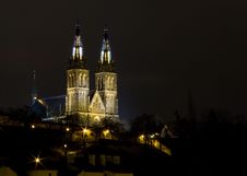 Vysehrad At Night Stock Photography