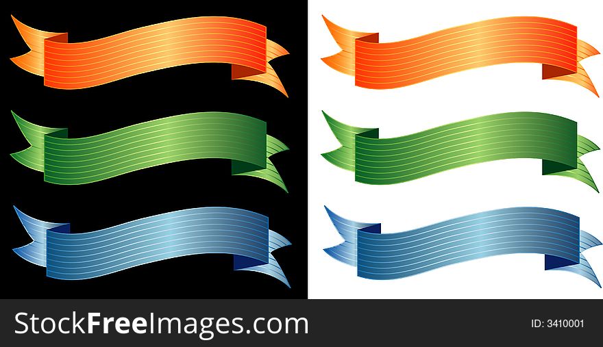 Vector banners in different colors. Vector banners in different colors