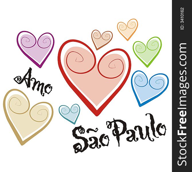 Art illustration: i love sao paulo
