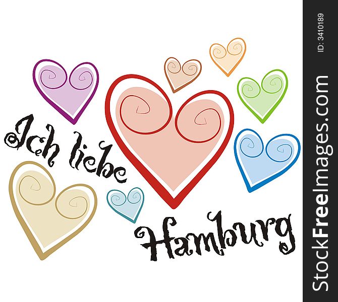 Art illustration: i love hamburg