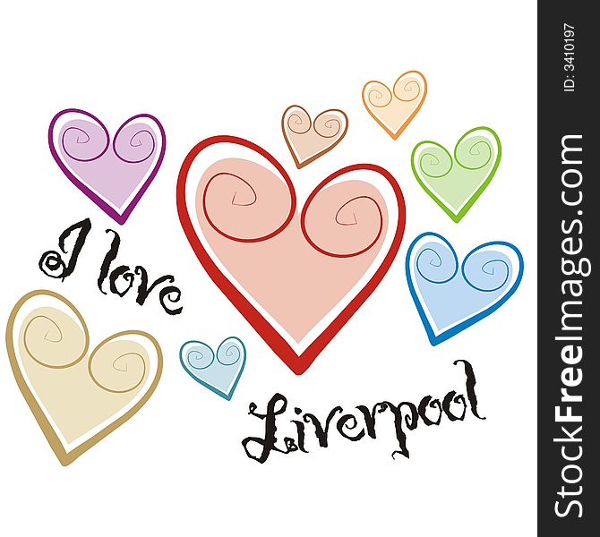 Art illustration: i love liverpool