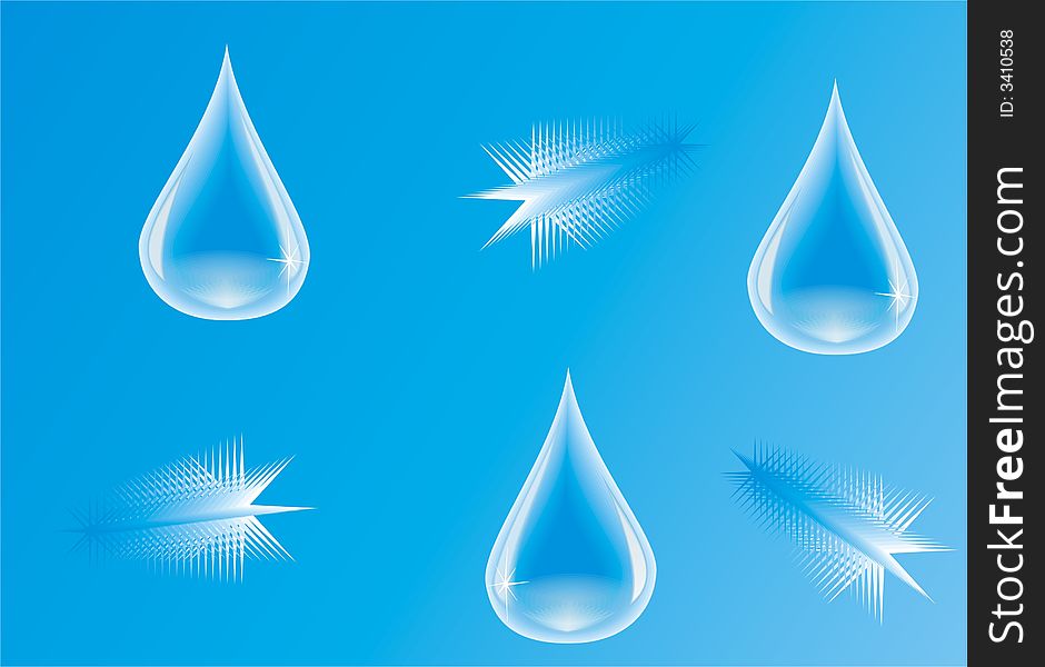 Water texture in blue colors with drops