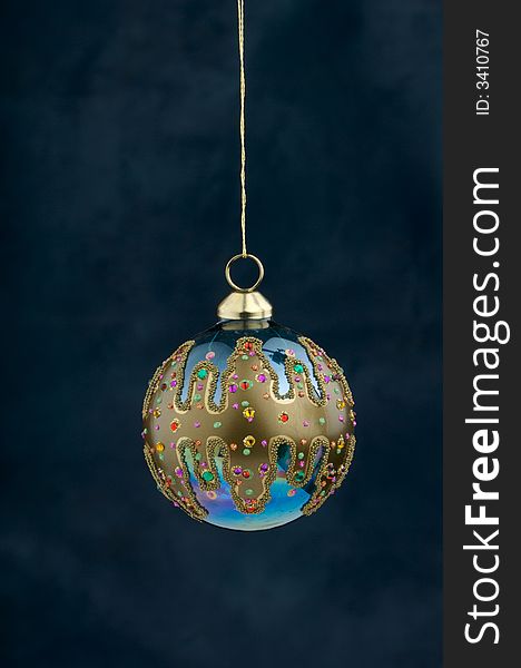 Christmas Decoration On Blue