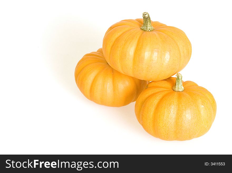 Orange Pumpkins Isolated on White Background