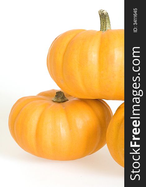 Orange Pumpkins Isolated on White Background