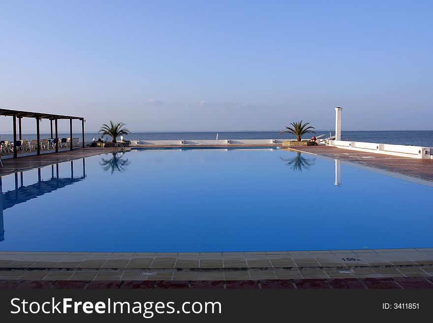 Wonderful pool on a summer day