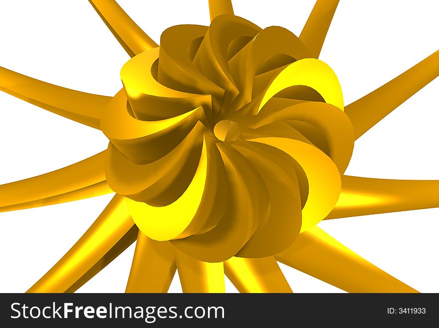 3d abstract geometry like sun