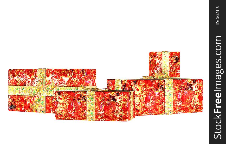 Illustration of a pile of Christmas Presents. Illustration of a pile of Christmas Presents.