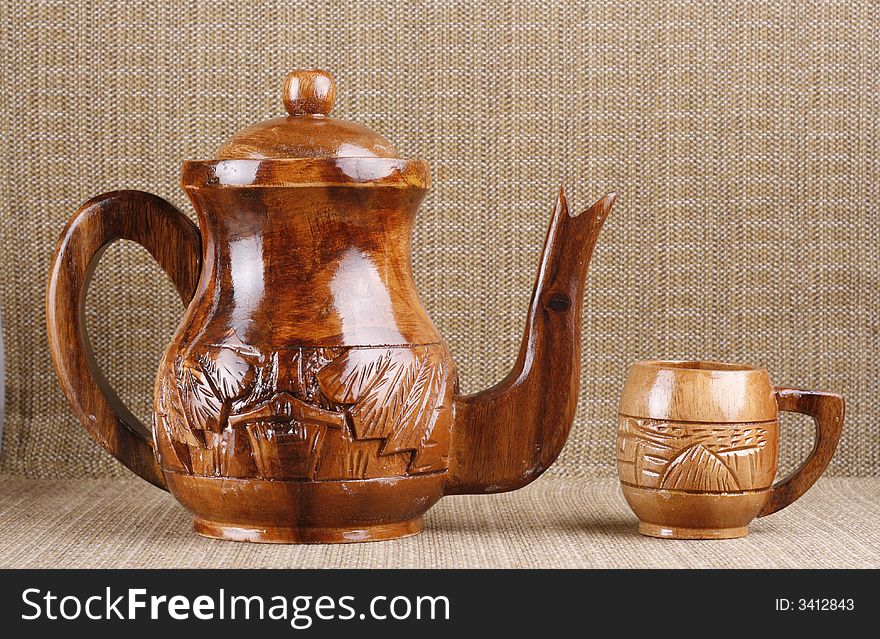 Wooden design of tea cup or coffee. Wooden design of tea cup or coffee.