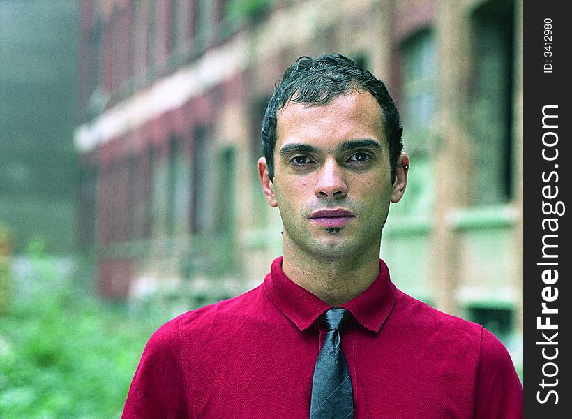 Male portrait taken with a pentax 6x7 on fuji 160c pro. Male portrait taken with a pentax 6x7 on fuji 160c pro.