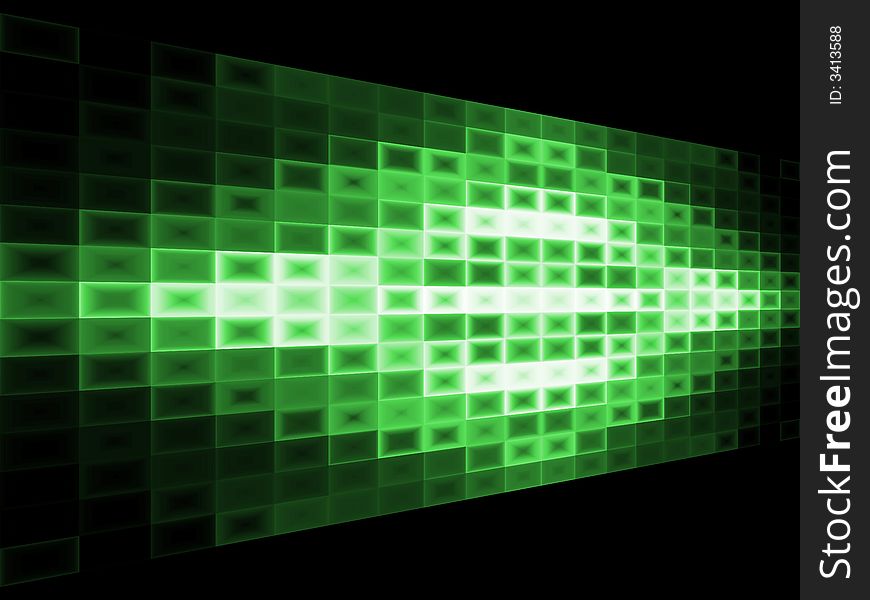 Abstract green background with light effect.  3d billboard effect.