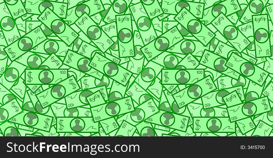 Seamless vector wallpaper with paper dollars. Seamless vector wallpaper with paper dollars