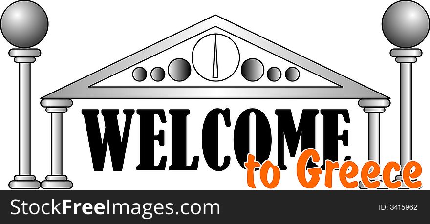 Vector format welcome to Greece. Vector format welcome to Greece