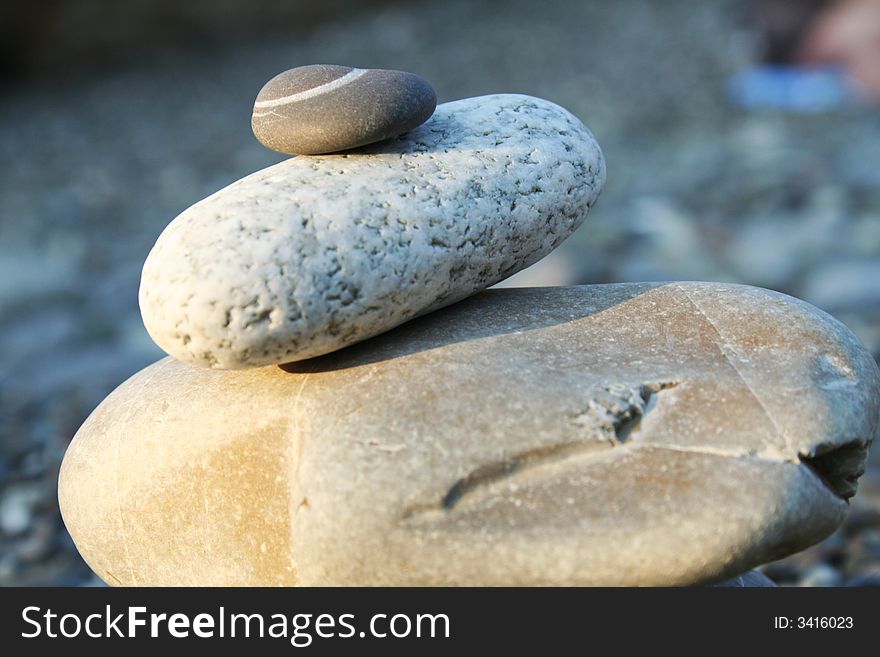 Construction from stones on seacoast