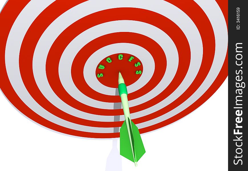 A nice description of a target and a dart. The way into success!. A nice description of a target and a dart. The way into success!