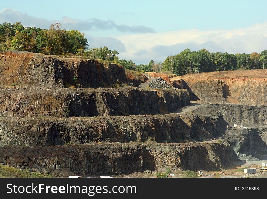 A Rock Quarry dug out mountain side