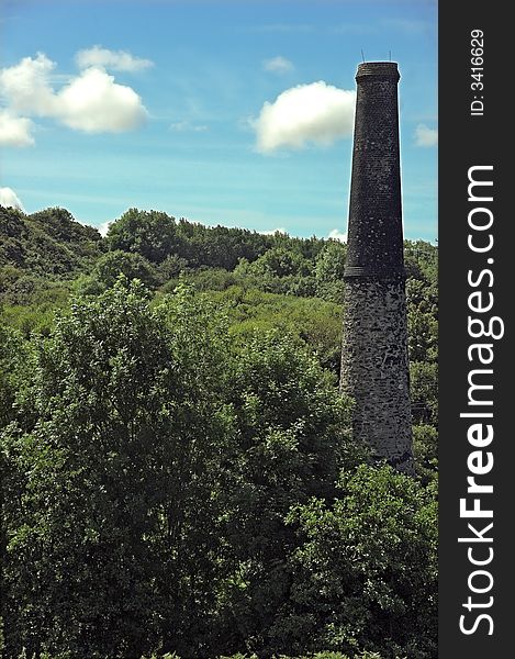 Chimney Stack of an Old Tin Mine in Cornwall UK. Chimney Stack of an Old Tin Mine in Cornwall UK