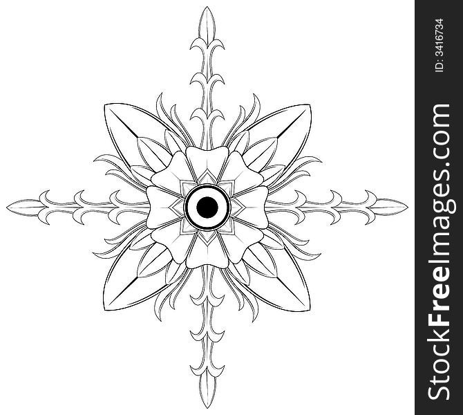 Design of the flower ornament