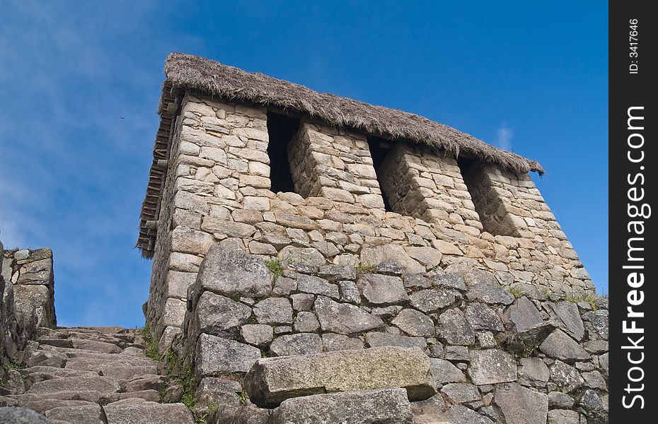 Machu Picchu lost city guardhouse (Peru). Machu Picchu lost city guardhouse (Peru)