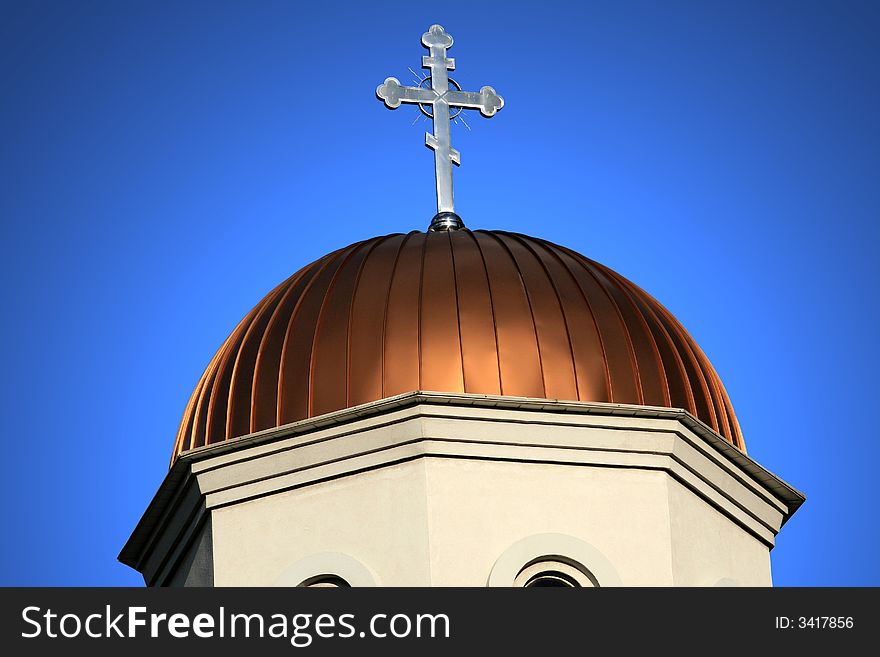 The dome of an orthodox Christian church. The dome of an orthodox Christian church.