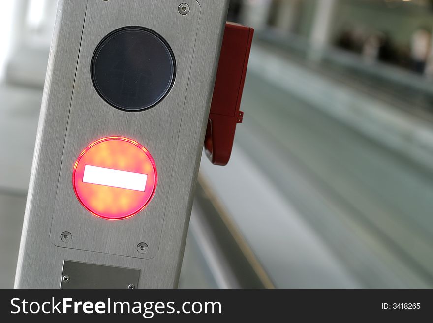 Sign no entry on airport