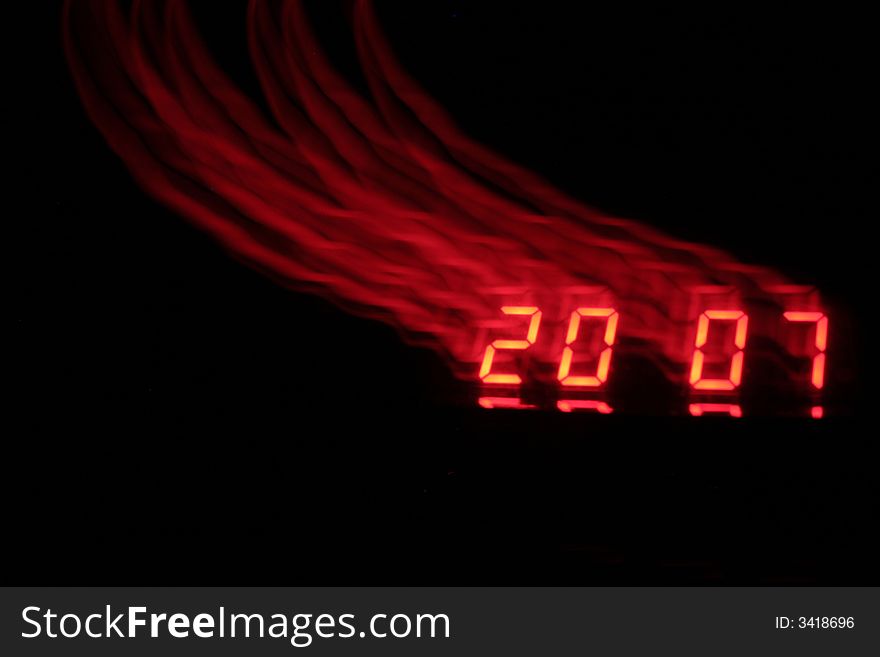 Abstract picture of digital clock, showing year 2007. Abstract picture of digital clock, showing year 2007