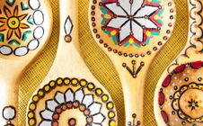 Wooden Ethnic Spoons. Stock Photos Wooden Ethnic Spoons. Stock Photos