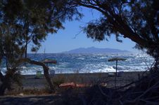 Peaceful Morning Beach Santorini Greece Royalty Free Stock Photography