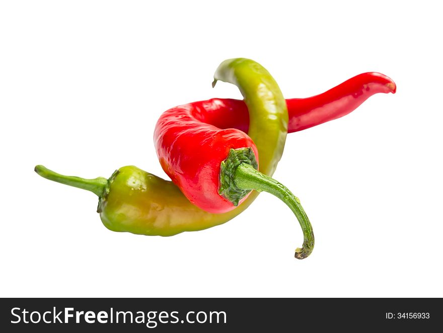 Red and green chili peppers. Red and green chili peppers