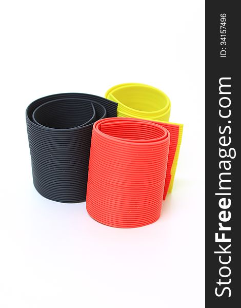 Silicone rubber colorful for lure fishing on white background