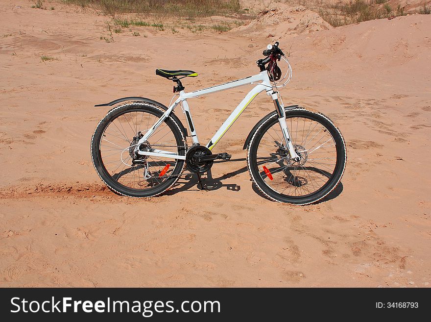 Bicycle Moving On Sand