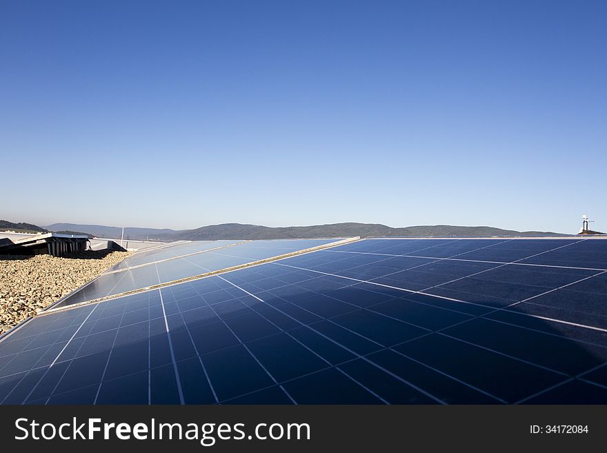 Solar panel and sun day