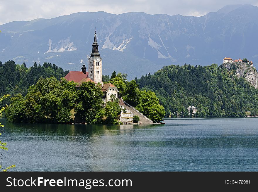 Church On A Island In The Middle Of The Bled Lake In Bled