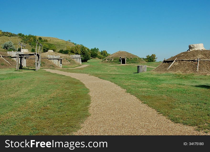 Indian village in one of the region of North Dakota , attraction for visitors. Indian village in one of the region of North Dakota , attraction for visitors