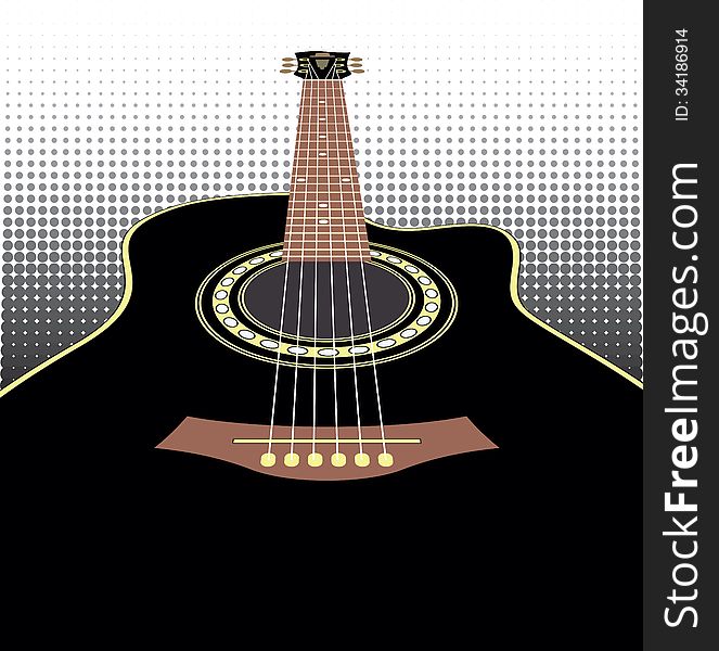 Vector background with acoustic guitar. Vector background with acoustic guitar