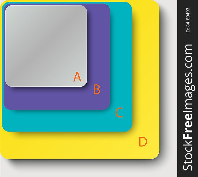 Stylish template for infographics.Four multi-colored squares of different sizes with space for text. Can be used for design presentations and websites. Vector illustration. Stylish template for infographics.Four multi-colored squares of different sizes with space for text. Can be used for design presentations and websites. Vector illustration.
