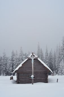 Wooden Hut In The Mountains Stock Photos Wooden Hut In The Mountains Stock Photos