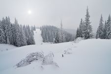 Winter In The Mountain Valley Stock Image Winter In The Mountain Valley Stock Image