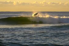 Sunrise Surfer Wipeout Royalty Free Stock Photography Sunrise Surfer Wipeout Royalty Free Stock Photography