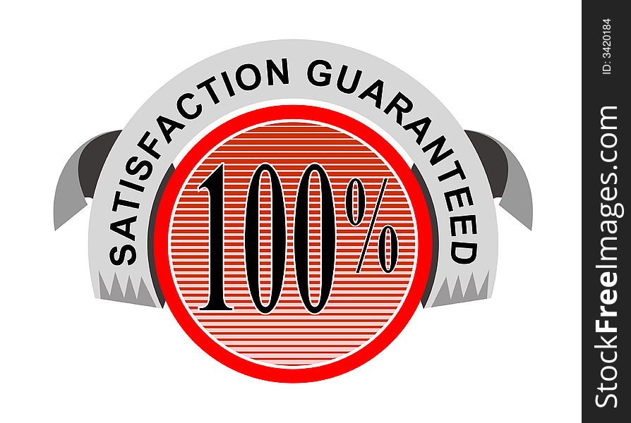 Vector art of a 100% satisfaction guaranteed badge