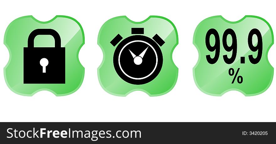 Vector art of a Web icon set green