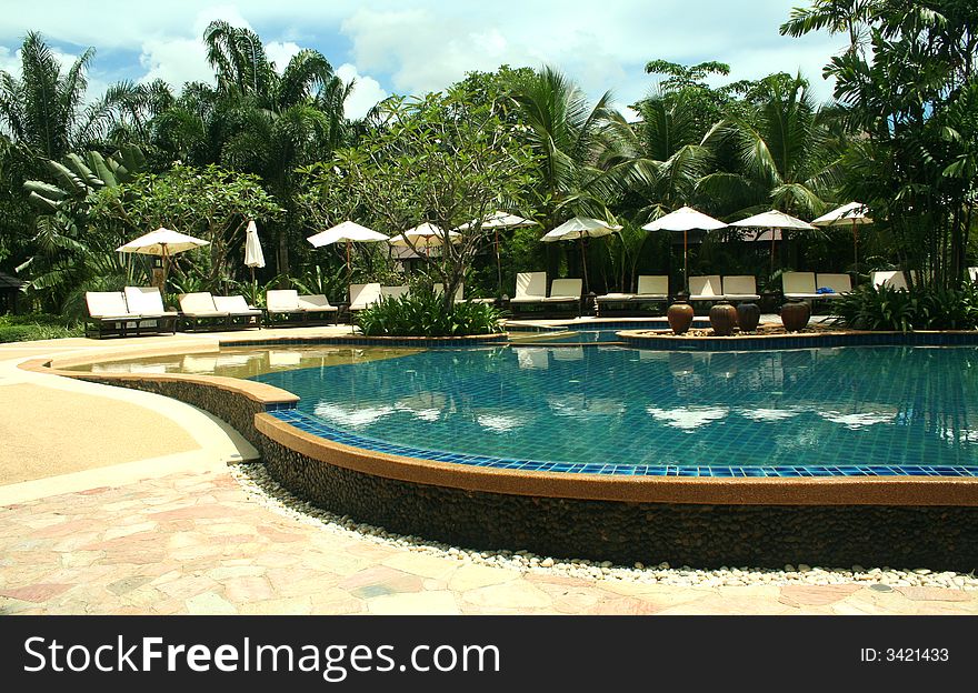 Swimming pool at luxury resort in Koh Chang Thailand.