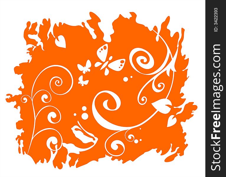 Orange Floral Pattern