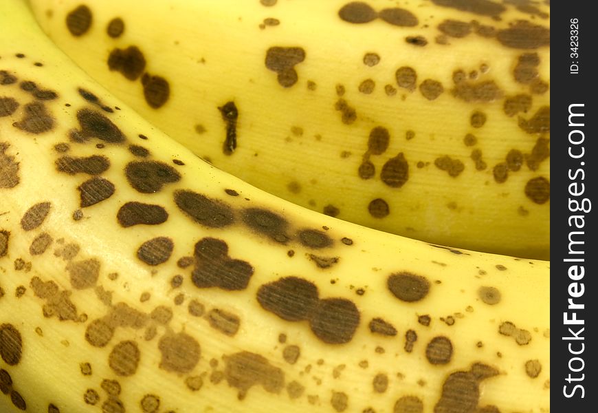 Ripen banana yellow fruit closeup