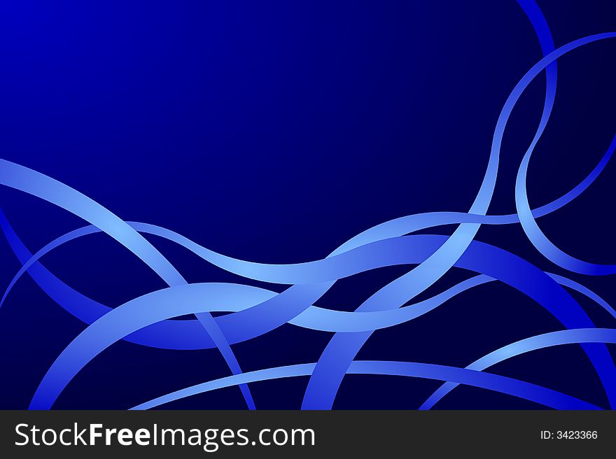 Abstract vector illustration of blue curves. Abstract vector illustration of blue curves