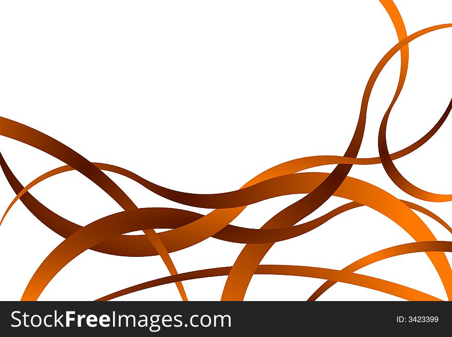 Abstract vector illustration of orange curves. Abstract vector illustration of orange curves