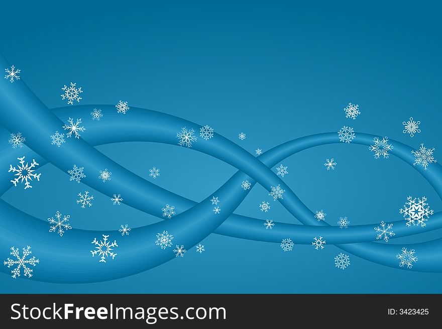 Abstract vector illustration of snowflakes